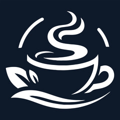 Cup of coffee on blue background