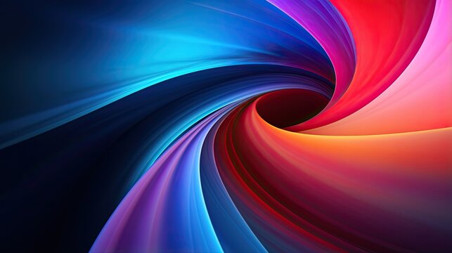 Three-dimensional Colorful Swirl Spiral Art on Dark Background. Design Element for Posters