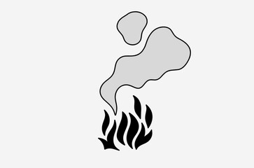 outline flame doodle vector image