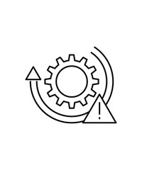 gear with risk icon, vector best line icon.