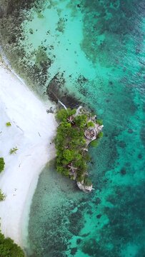 Salagdoong Beach . Siquijor Island. Philippines .drone . Vertical video