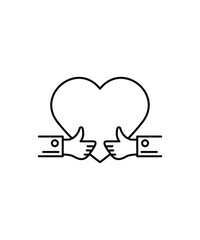love with like icon, vector best line icon.
