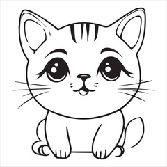 Obraz premium Cute Cat cartoon Illustration