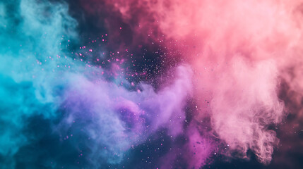 Fototapeta premium Holi colors splash explosion on dark background