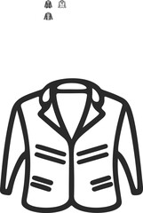 Jacket icon. Jacket on a white background. Element of clothing, style