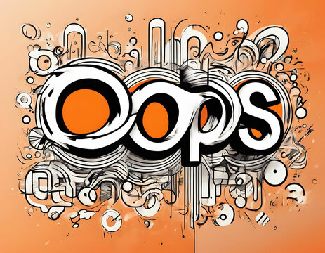 OOPS word inscription