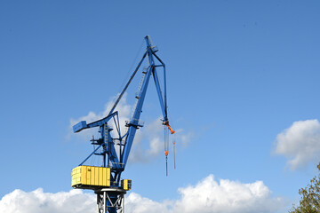 Old crane in the port of Hamburg