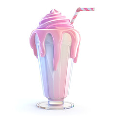 3d realistic render vector, Milkshake