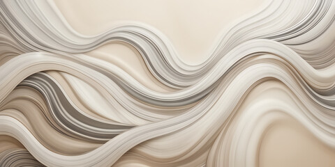 Abstract depiction of sinuous smoke trails in shades of pearl and silver against a backdrop of muted earth tones. - obrazy, fototapety, plakaty