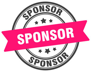 sponsor stamp. sponsor label on transparent background. round sign