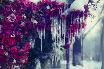 Icicles on flowers