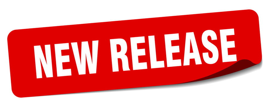 new release sticker. new release label