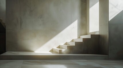 Minimalist light gray walls. Generative AI