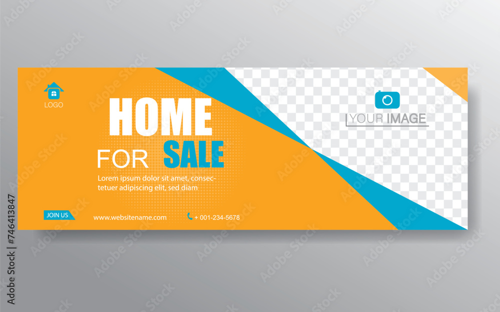 Poster home banner template. web design elements - header design. abstract geometric web banner template on