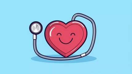 Hand drawn colorful trendy Stethoscope Vector Illustration. Cute character. Cartoon style