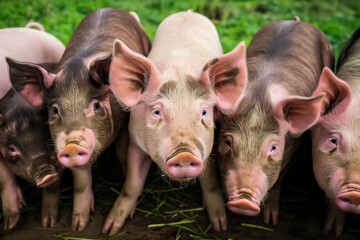 Group of pigs standing together