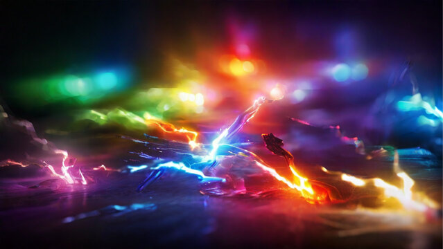 Blur LED lightning colorful. Generative AI.