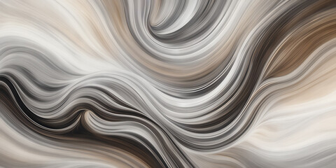 Abstract depiction of swirling smoke trails in shades of silver and platinum against a backdrop of muted, earthy tones. - obrazy, fototapety, plakaty