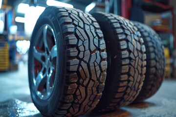 Car care maintenance and servicing, Tires in the auto repair service center, customer of a tire dealer, repairing change spare part problem and insurance service support the range of car check.