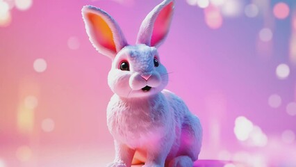 easter bunny on light purple gradient background