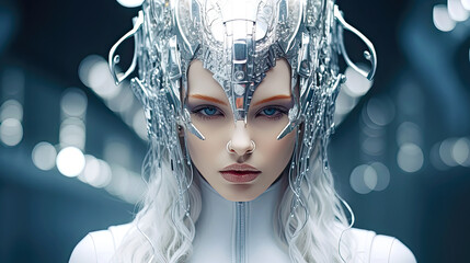 Technology Goddess. Generative AI, non-existent person.	