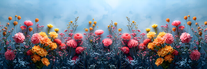 field of flowers,
Spring plant concept colorful beautiful esh  - obrazy, fototapety, plakaty