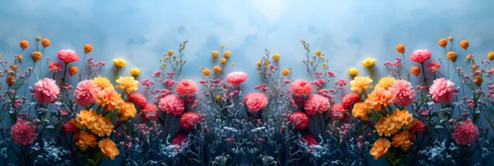 Fotobehang field of flowers, Spring plant concept colorful beautiful esh  © Sana Ullah