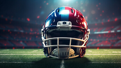 wide poster of hothead to head American football helmet - obrazy, fototapety, plakaty