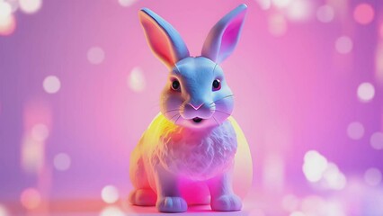 easter bunny on light purple gradient background
