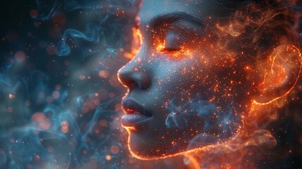 Face fire generative by AI.