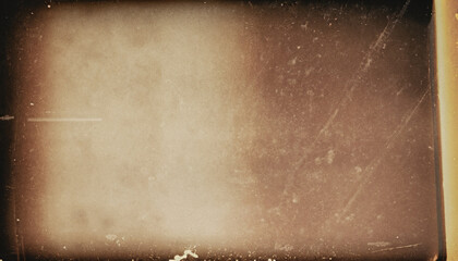 Dusty scratched and scanned old film texture with brown grain; grunge style