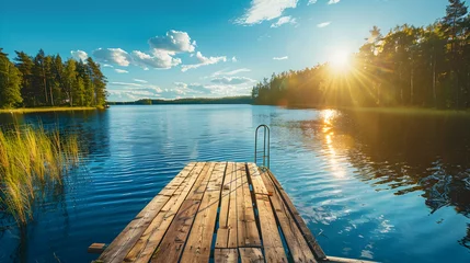 Tuinposter lake in the morning © Afpongsakon