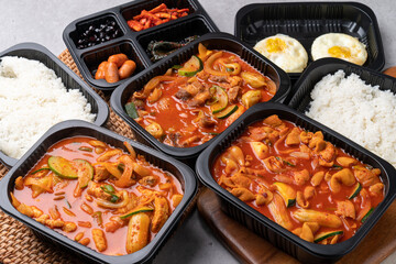 Korean food, kimchi, stew, beef brisket, beef tripe, spicy, side dishes, fried eggs,