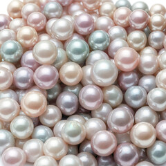 Pile of multi colored pearls - pink, aqua, lilac and peach colored abstract pearl background illustration