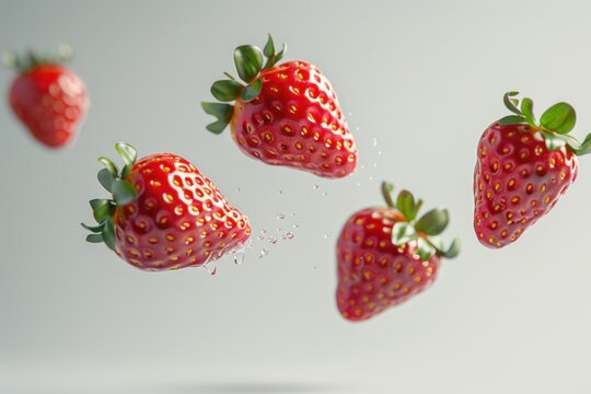 An isolated strawberry and a strawberry with leaf An isolated strawberry was made with a whole strawberry on white and one half on a white background