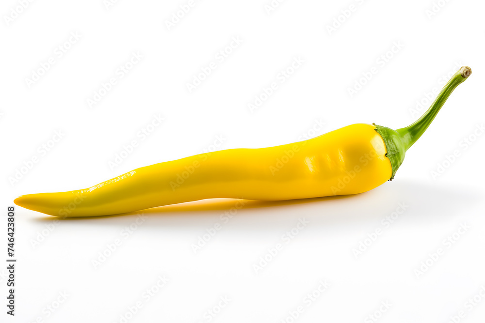 Wall mural Yellow hot chili pepper, isolated on white background - Wall murals