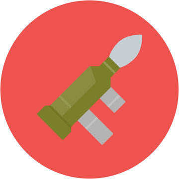 green rocket launcher on red circle clip art preview