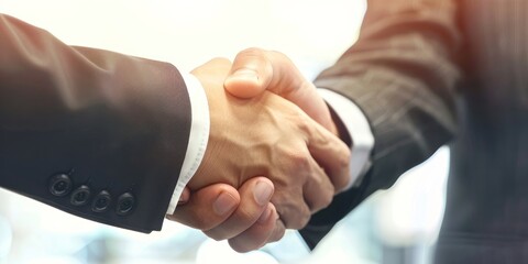 business people shaking hands on white background 
