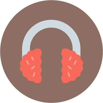 red earmuffs on brown circle clip art preview