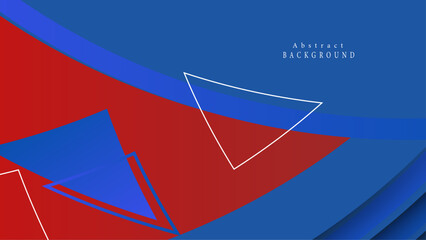 Triangular red blue background, geometric halftone pattern, vector abstract trendy line graphic design.