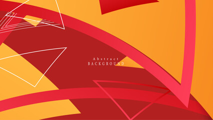 Nice abstract illustration of yellow red triangle polygon. Vector graphic illustration.