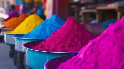 Indian Festival Holi colors in bowl