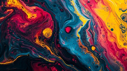 Fluid art cosmic abstraction. Generative AI