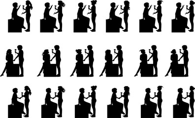 cute couple silhouette