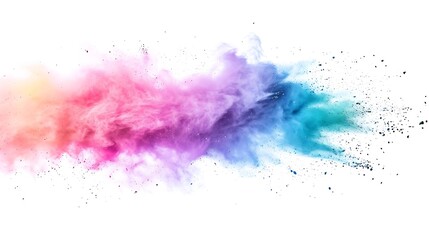 Colorful Holi powder on white background