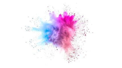 Colorful Holi powder on white background