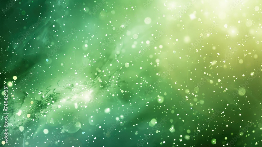 Wall mural soft green and yellow glowing background with a hint of a galaxy.