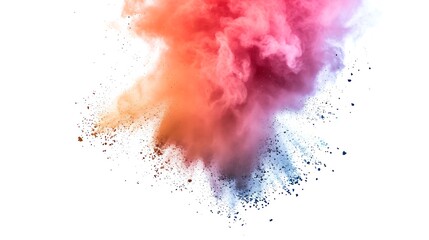 Colorful Holi powder on white background