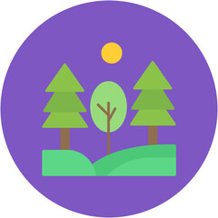 Pine Trees Landscape Icon