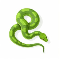 Naklejka premium snake on white background flat illustration.